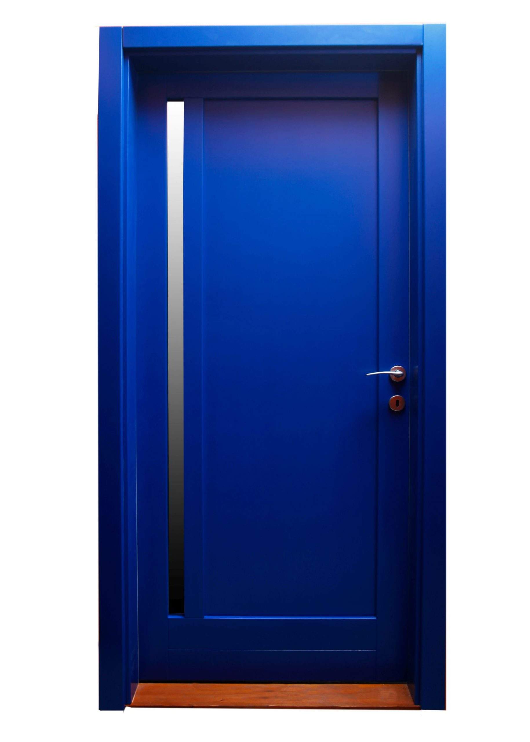 kékszínű ajtó belső térbe